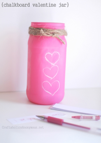 Chalkboard Valentine Jar from Craftoholics Anonymous