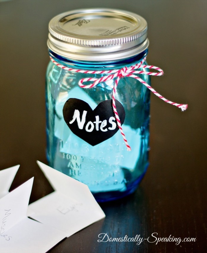Love Notes Jar by Domestically Speaking via At The Picket Fence