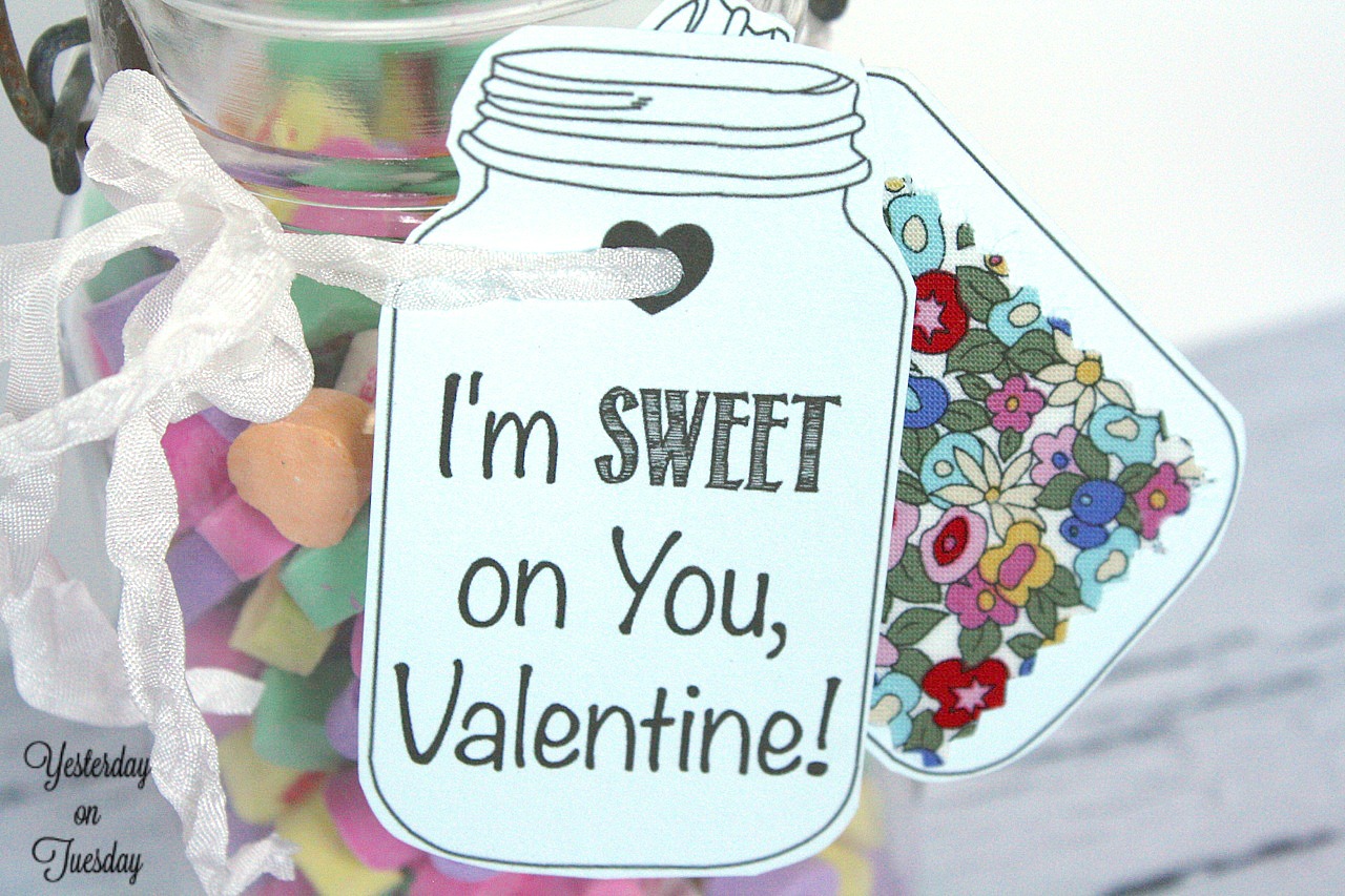 Mason Jar Valentine Scrap Tags | Yesterday on Tuesday