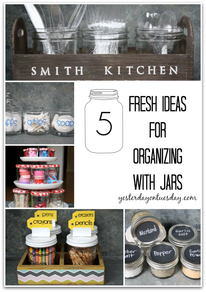 5 Fresh Ideas for Organizing with Glass Jars #glassjars #organizing