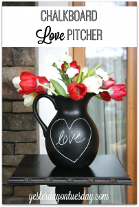How to transform an unused pitcher into a chalkboard pitcher, great for holidays #chalkboard