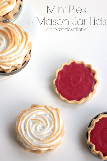 Mini Pies in Mason Jar Lids by Created by Diane