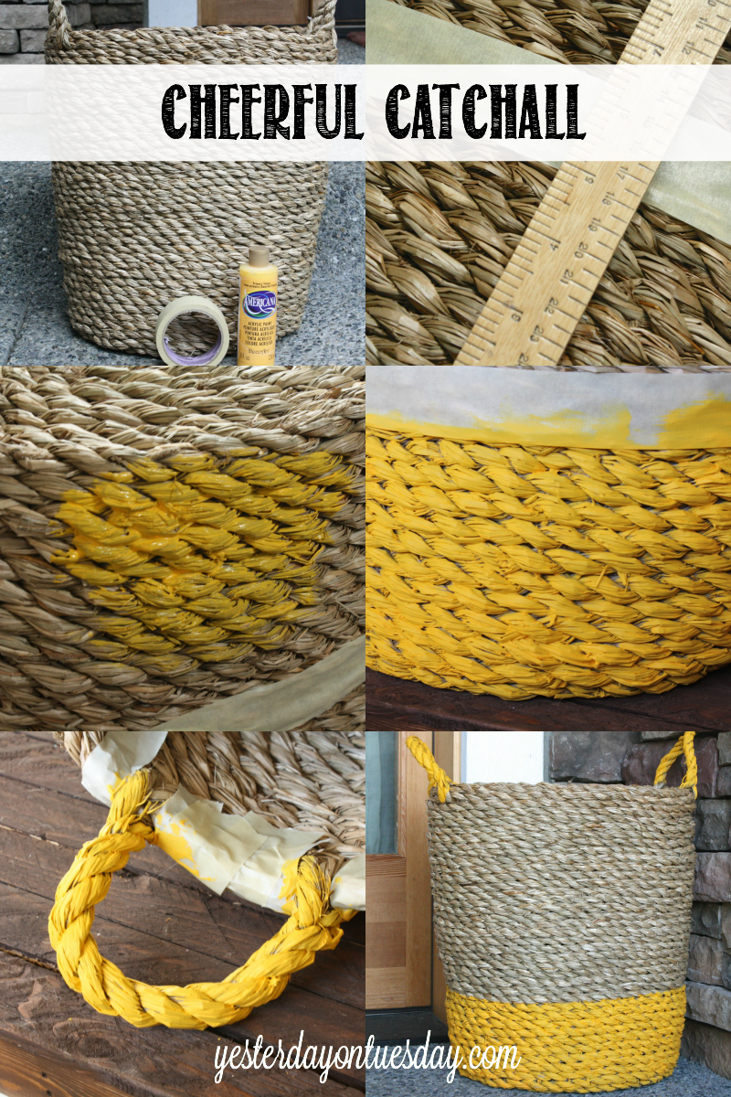 Brighten up a plain basket and turn it into a Cheerful Catchall