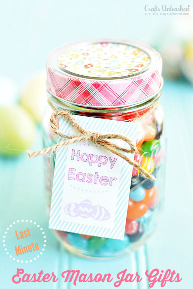 Mason Jar Easter Gift from Crafts Unleashed