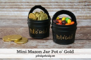 A whimsical St. Patrick's Day gift idea: Mini Mason Jar Pot o' Gold #masonjars
