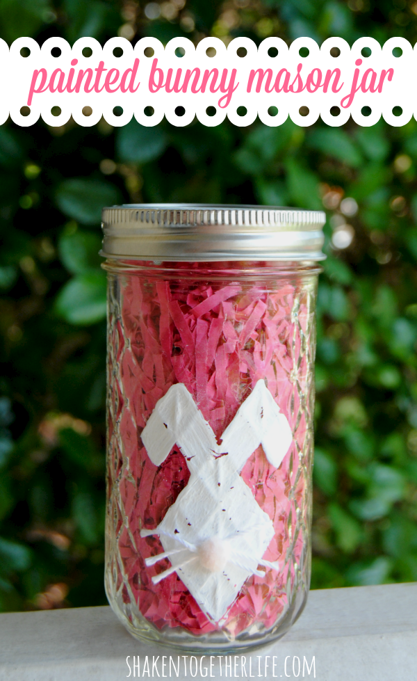 Painted Bunny Mason Jar from Shaken Together Life