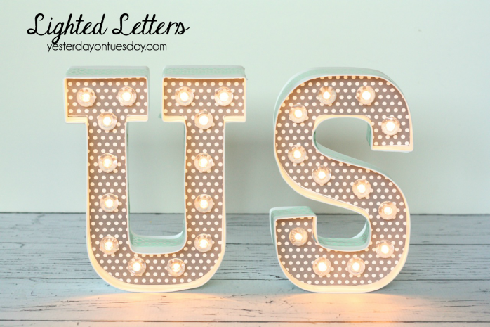 Fun DIY Lighted Letters, perfect for a wedding reception.