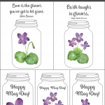 Mason Jar themed printable May Day Art and tags
