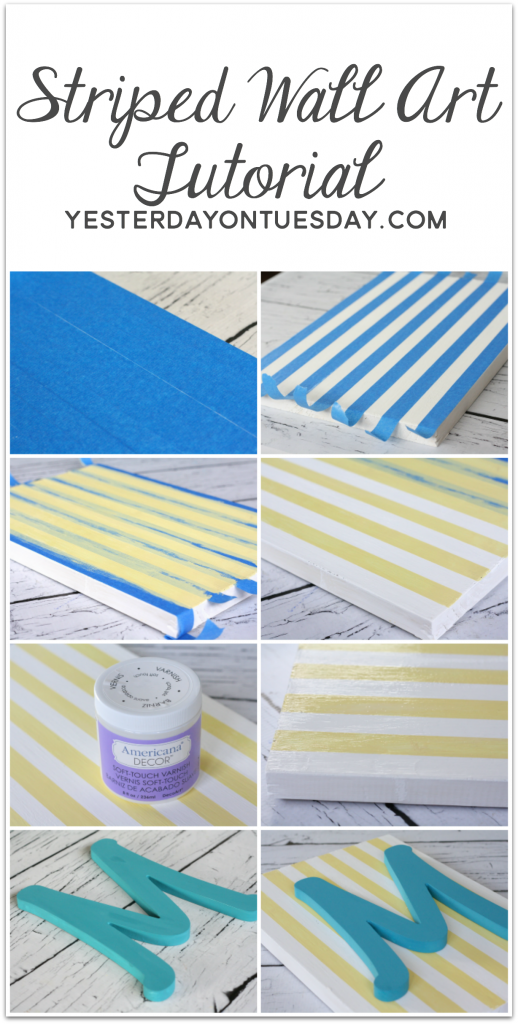 DIY Striped Wall Art with Americana Decor Chalky Finish Paint