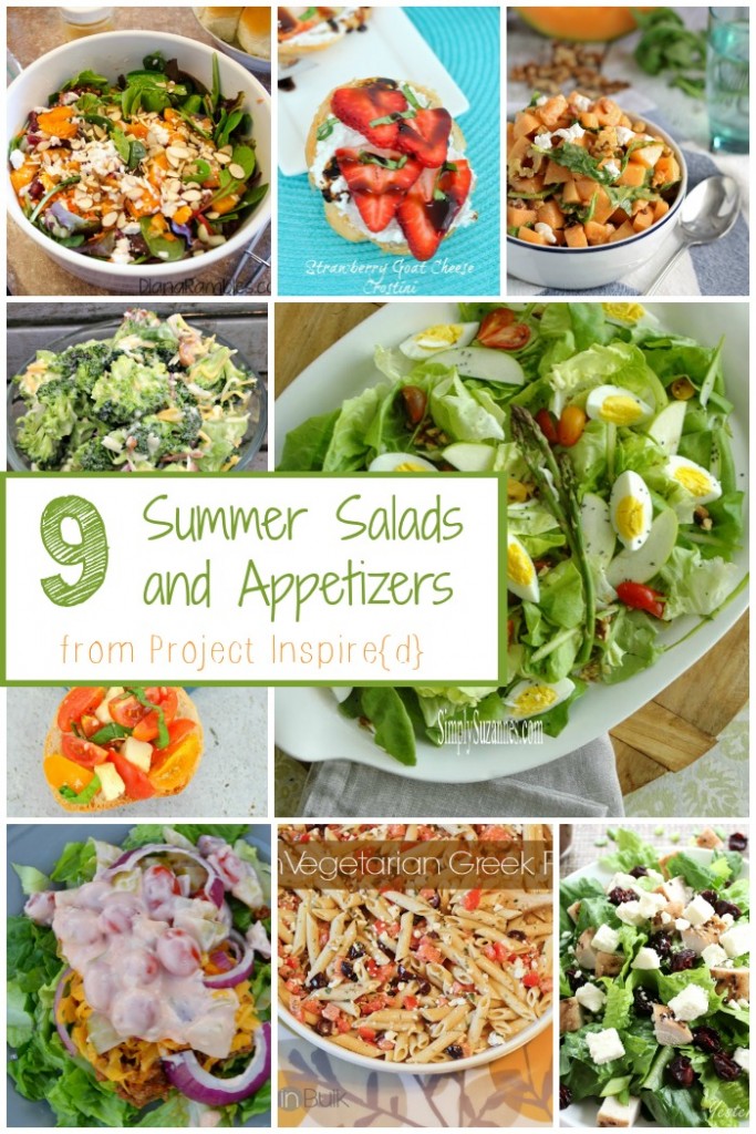9 Summer Salad and Appetizer Ideas! Fresh summer recipes your family will love.