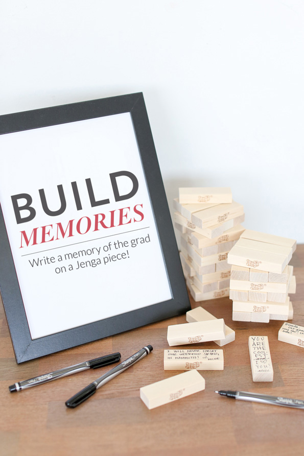 How to Throw a Great Graduation Party with fun ideas like this "Build Memories" activity.