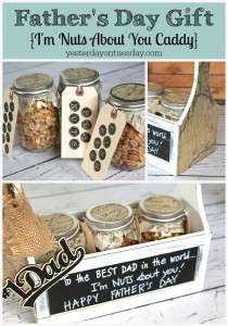 Fun DIY Father's Day Gift idea, an "I'm Nuts About You" Caddy. A whimsical, thoughtful and useful present for Dad.