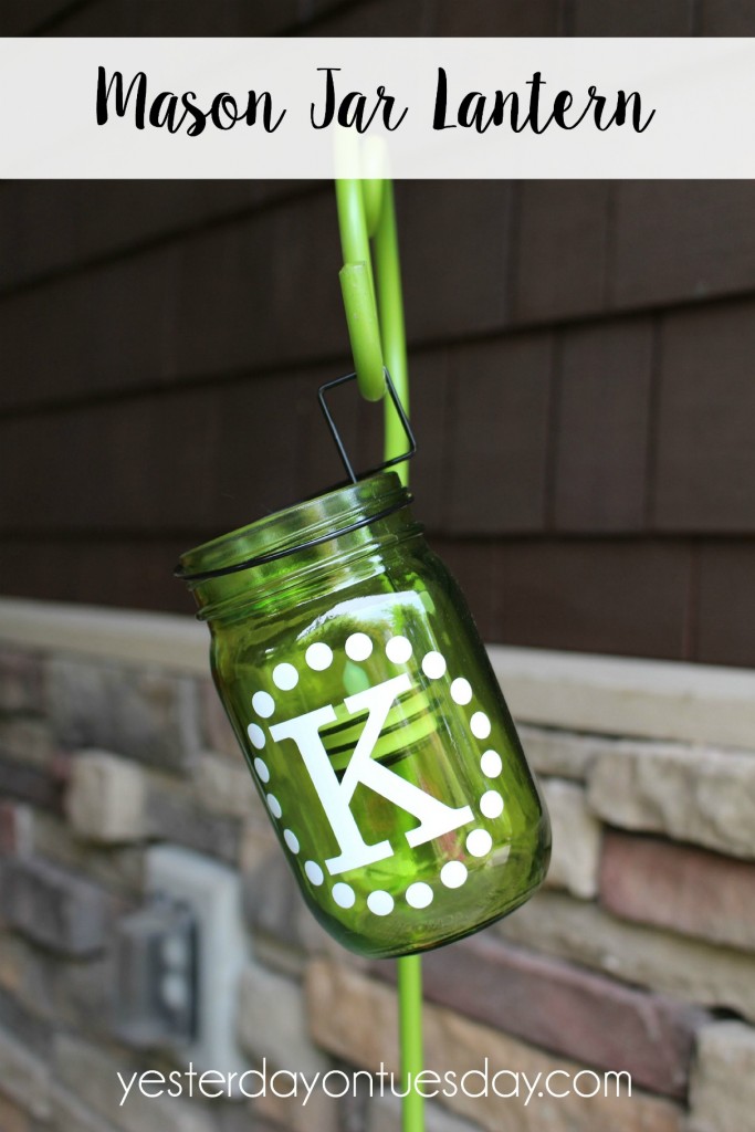 How to make a Mason Jar Lantern, a super simple project that adds a lot to a flower pot or garden.