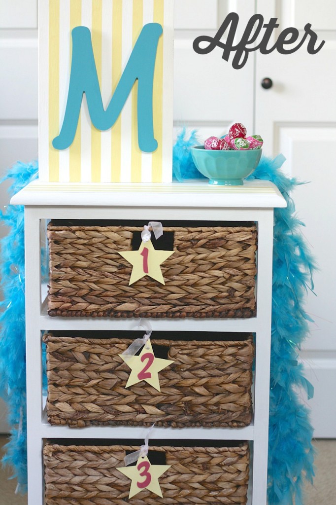 DIY Painted Music Station, a fun upcycled or recycled furniture projects for a tween girl's bedroom.