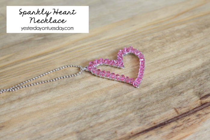 How to transform a silver heart into a Sparkly Heart Necklace.