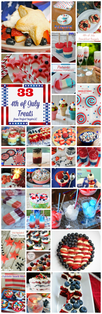 A ton of yummy 4th of July Treats, great for parties and barbecues!