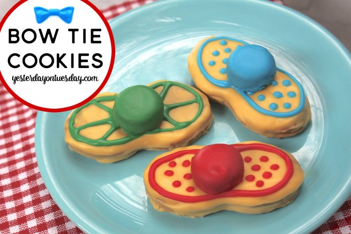 Easy Bow Tie Cookies for Father's Day, a great recipe for kids to make to celebrate Dad!