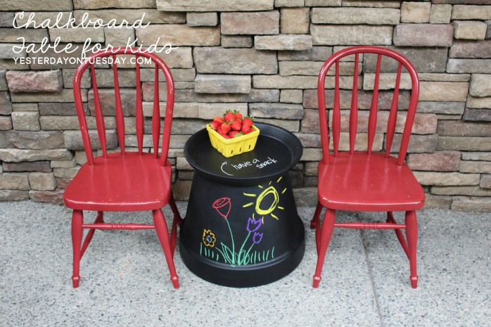 How to transform One Painted Flower Pot into Three Super Summer Hacks including a kid's table, a place for cold drinks and an umbrella stand! Amazing and budget-conscious ideas for summer living and entertaining.