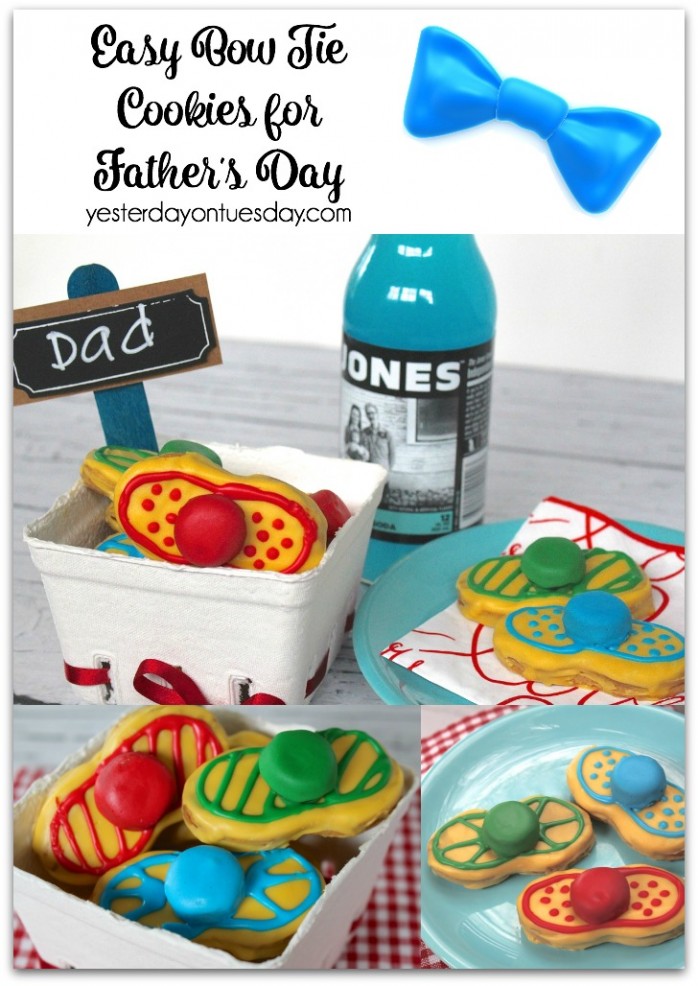 Easy Bow Tie Cookies for Father's Day, a great recipe for kids to make to celebrate Dad!