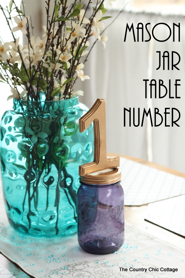 Mason Jar Table Number