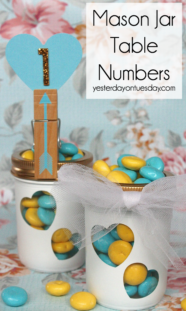Mason Jar Table Numbers for a wedding or special occasion.