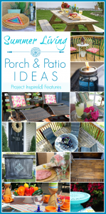 Great ideas for your outdoor space! A collection of lovely porch and patio ideas shared at Project Inspire{d} link party.