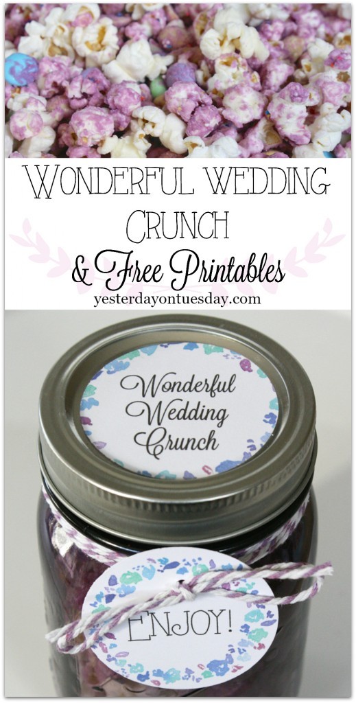 Wonderful Wedding Crunch in a Jar with free printables