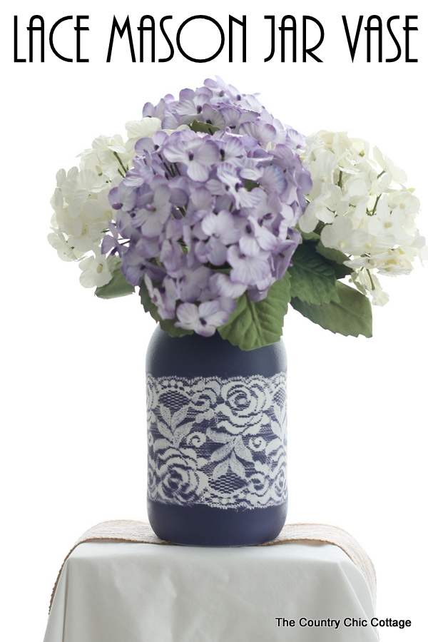 Lace Mason Jar Vase