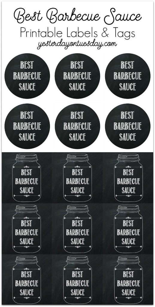 The Best Barbecue Sauce Recipe in a Mason Jar and jar labels and tags. Great for summer entertaining and gift giving.