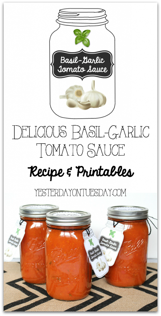 Delicious Basil-Garlic Tomato Sauce Recipe and canning tips.