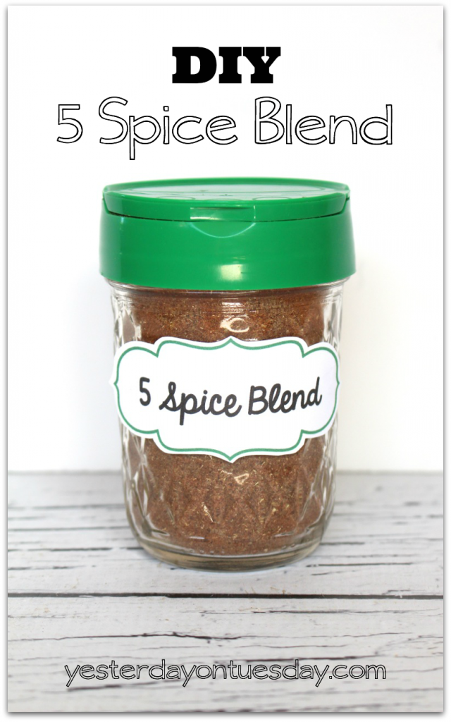 How to make your own Five Spice Blend, a staple of Chinese cuisine! Plus an amazing mason jar hack, how to get a "free" lid and printable labels.
