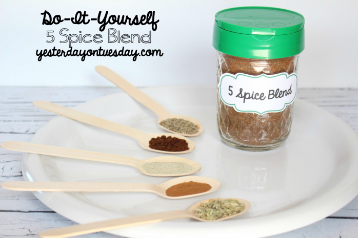 How to make your own Five Spice Blend, a staple of Chinese cuisine! Plus an amazing mason jar hack, how to get a "free" lid and printable labels.