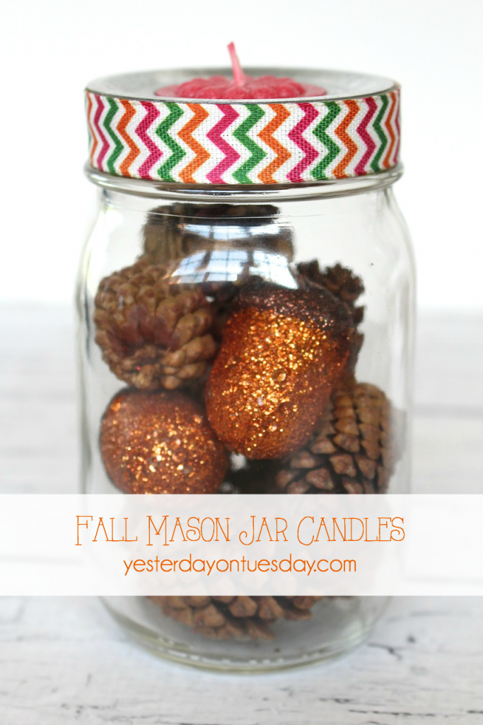 How to style mason jar candle holders three fun and different ways for fall! A quick and easy way to change up your fall decor.