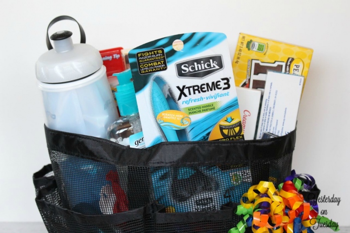 What to put in a College Essentials Tote for your son, nephew or cousin going off to college.