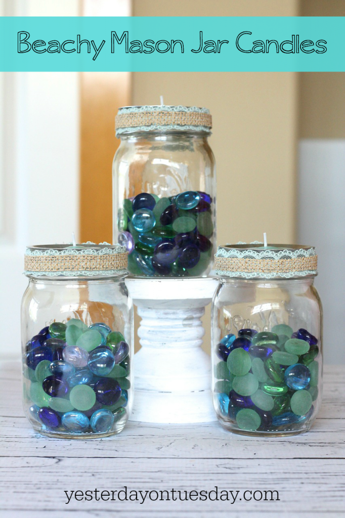 Colored Glass Marbles make a great filler for containers