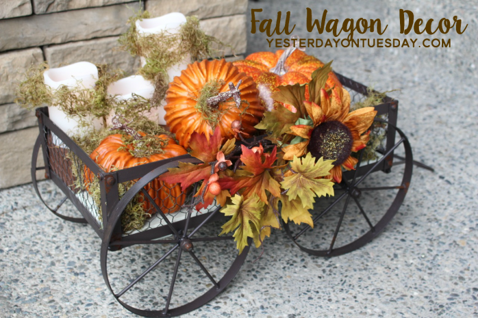 Lovely Fall Wagon Decor to dress up your doorstep