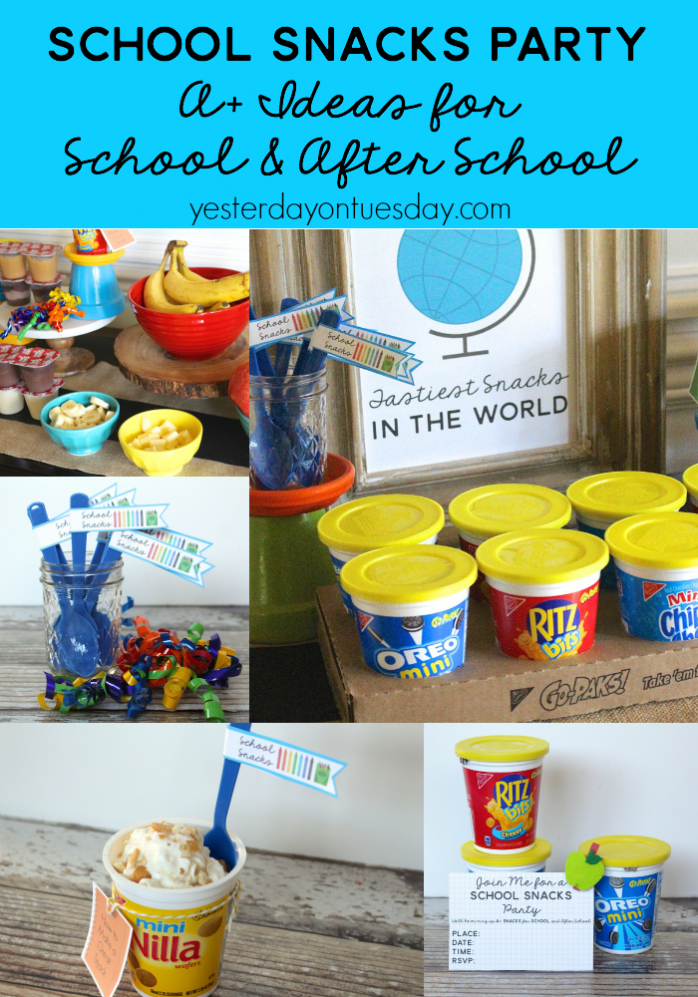 Free School Snacks Party Set including invites, spoon flags and tags, fun for back to school