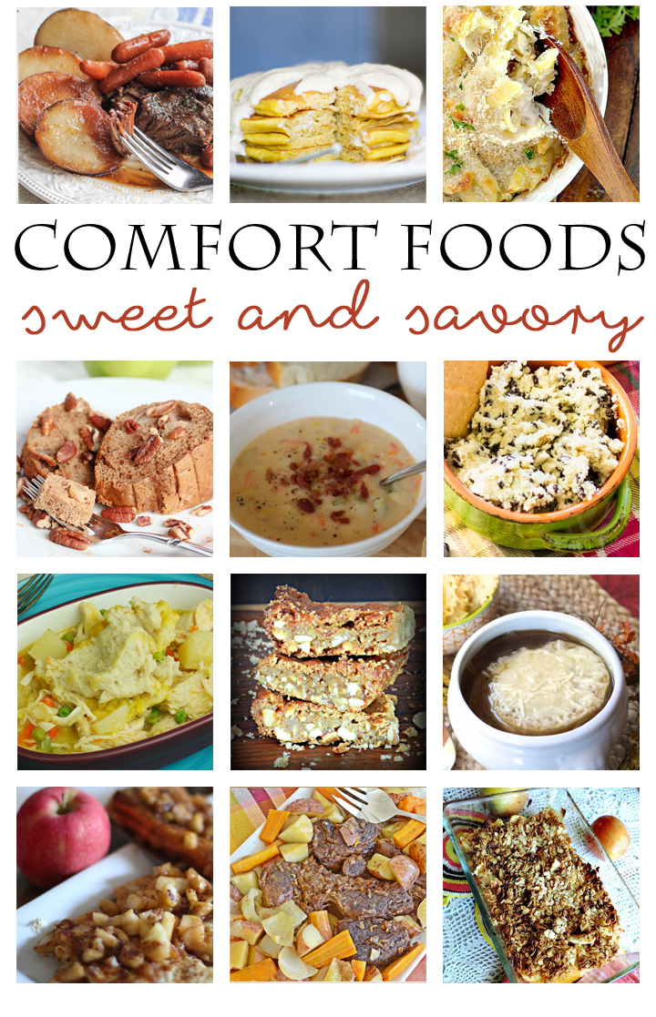 One to pin for fall and winder: Comfort Foods Blog Hop, tons of easy and delicious sweet and savory dishes