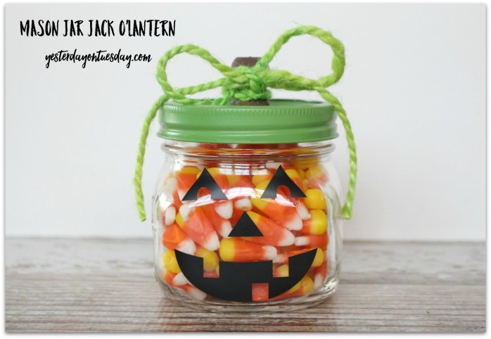 Transform a Mason Jar into a cute Jack O'Lantern for Halloween