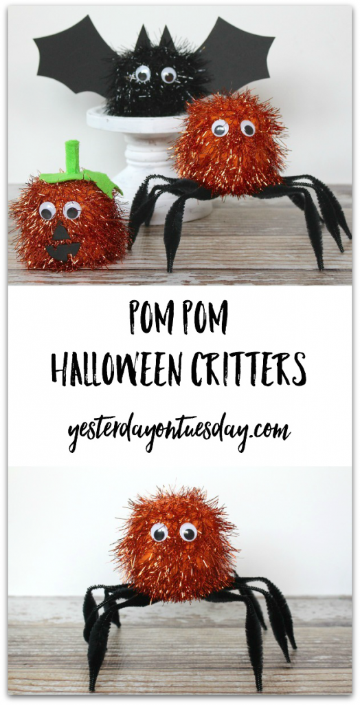 DIY Pom Pom Halloween Critters, a great kid's craft