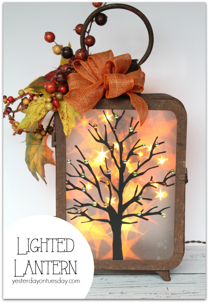 Lighted Lantern, a cool Thanksgiving decor project