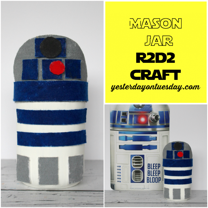 DIY Mason Jar R2D2 craft with @decoart paint