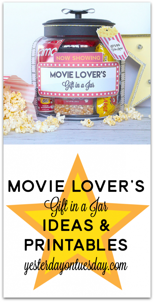 Movie Lover's Gift in a Jar with printable labels, tags and more.