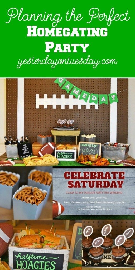How to plan an awesome homegating football party including recipes, decor, invites and party ideas!