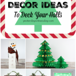 Festive Holiday Decor Ideas including a honeycomb Christmas trees, a Naughty or Nice sign, a giant clothespin snowman picture holder and much more.