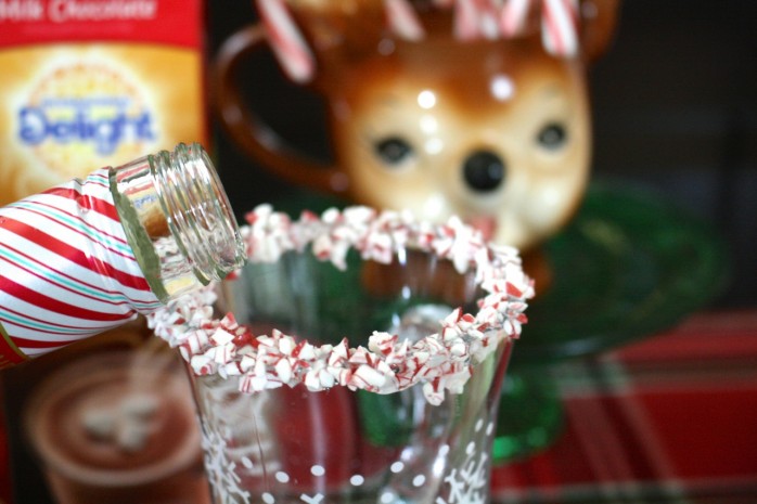 Grown Up Peppermint Hot Chocolate drink recipe, perfect for holiday entertaining