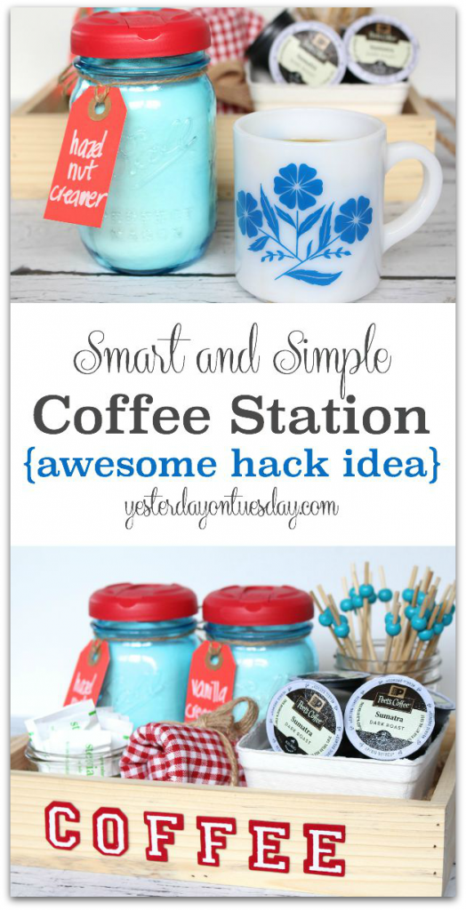 DIY Smart and Simple Coffee Station: How to use coffee creamer lids on mason jars