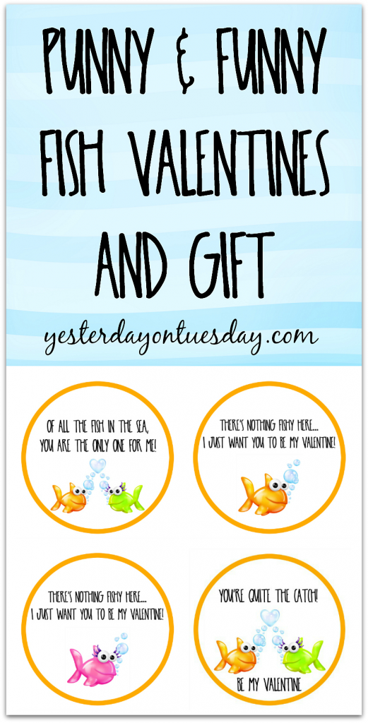 Printable Fish Valentines and Gift, great for teachers and friends!