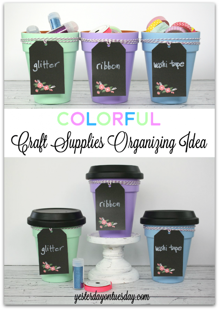 DIY an easy and colorful way to contain craft supplies with @decoart paint