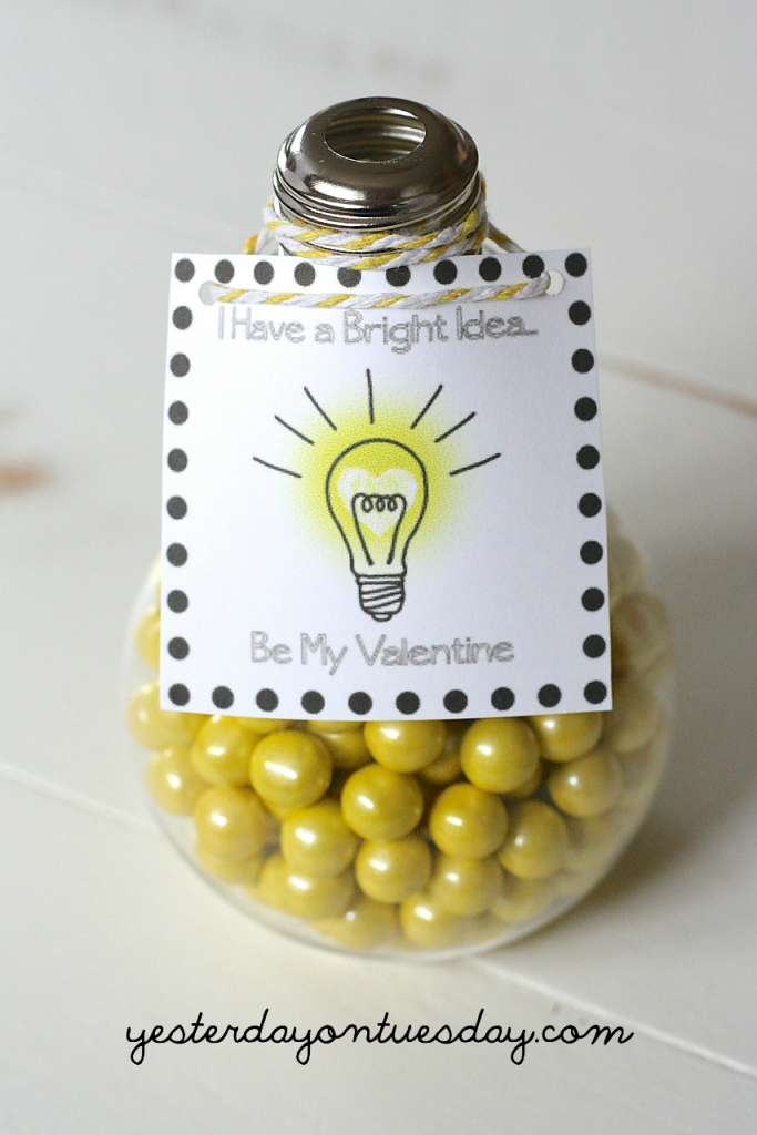 Printable Light Bulb Valentines Yesterday On Tuesday